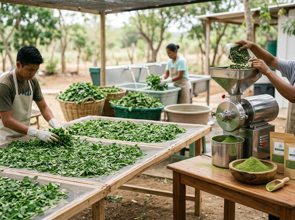Process of Moringa Leaf Powder